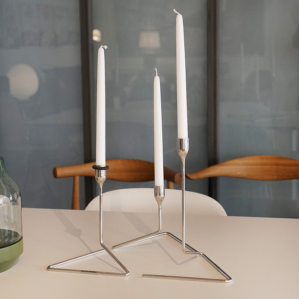 Born in Sweden Puzzle Kynttilänjalka 14 cm Hopea