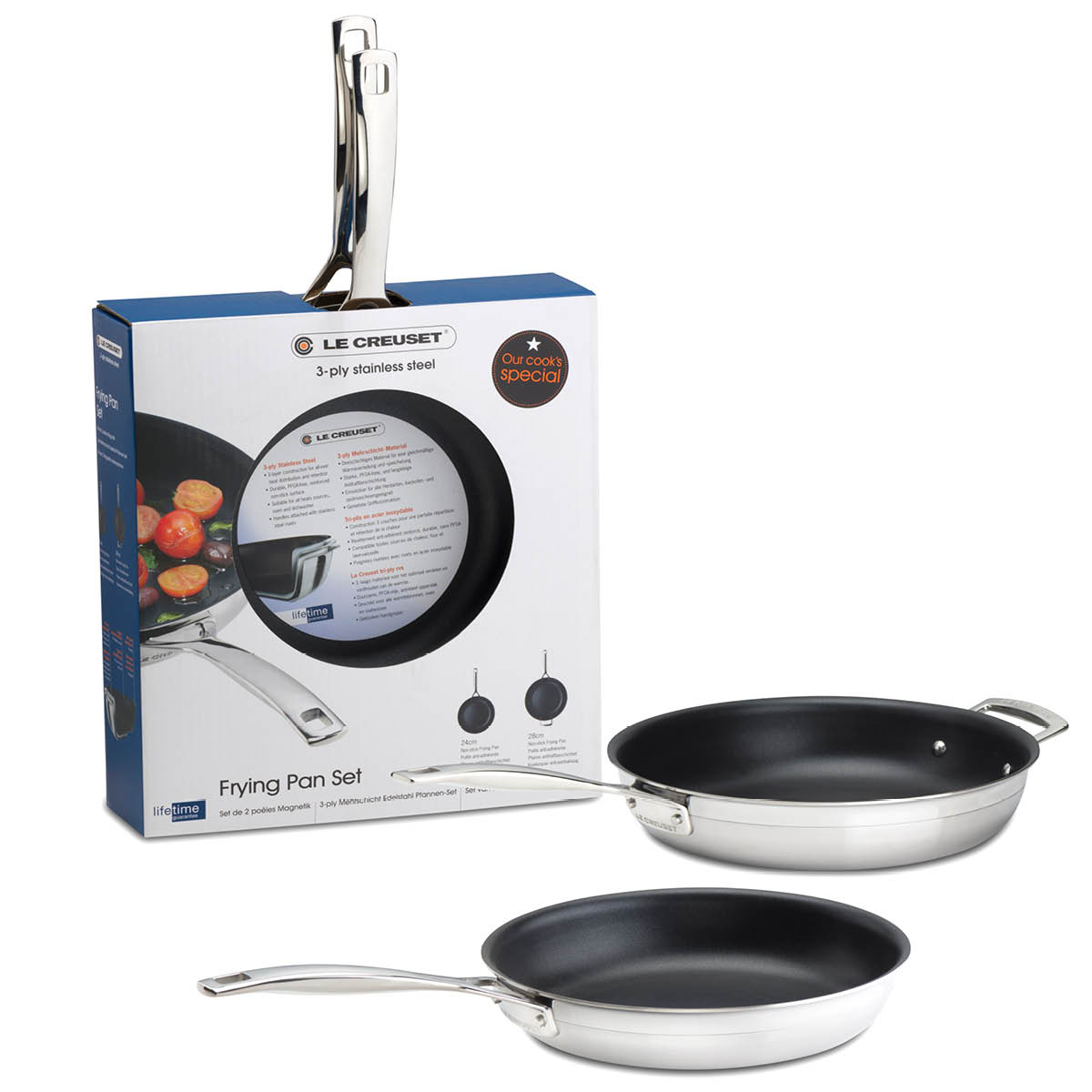 Le Creuset Le Creuset 3-ply stekpannor 2 delar 24+28 cm non-stick