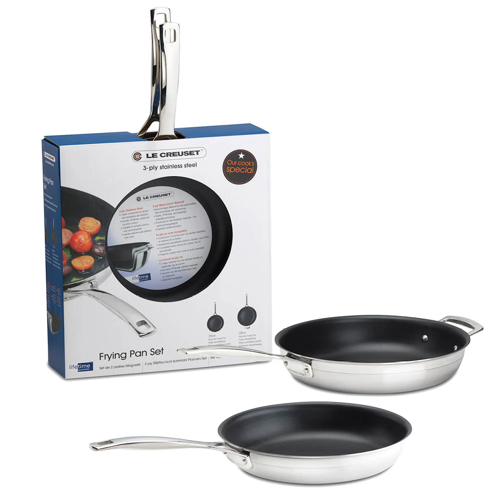 Le Creuset Le Creuset 3-ply stekpannor 2 delar 24+28 cm non-stick