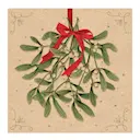 Servett 33x33 cm 20-pack Mistletoe with Bow natur