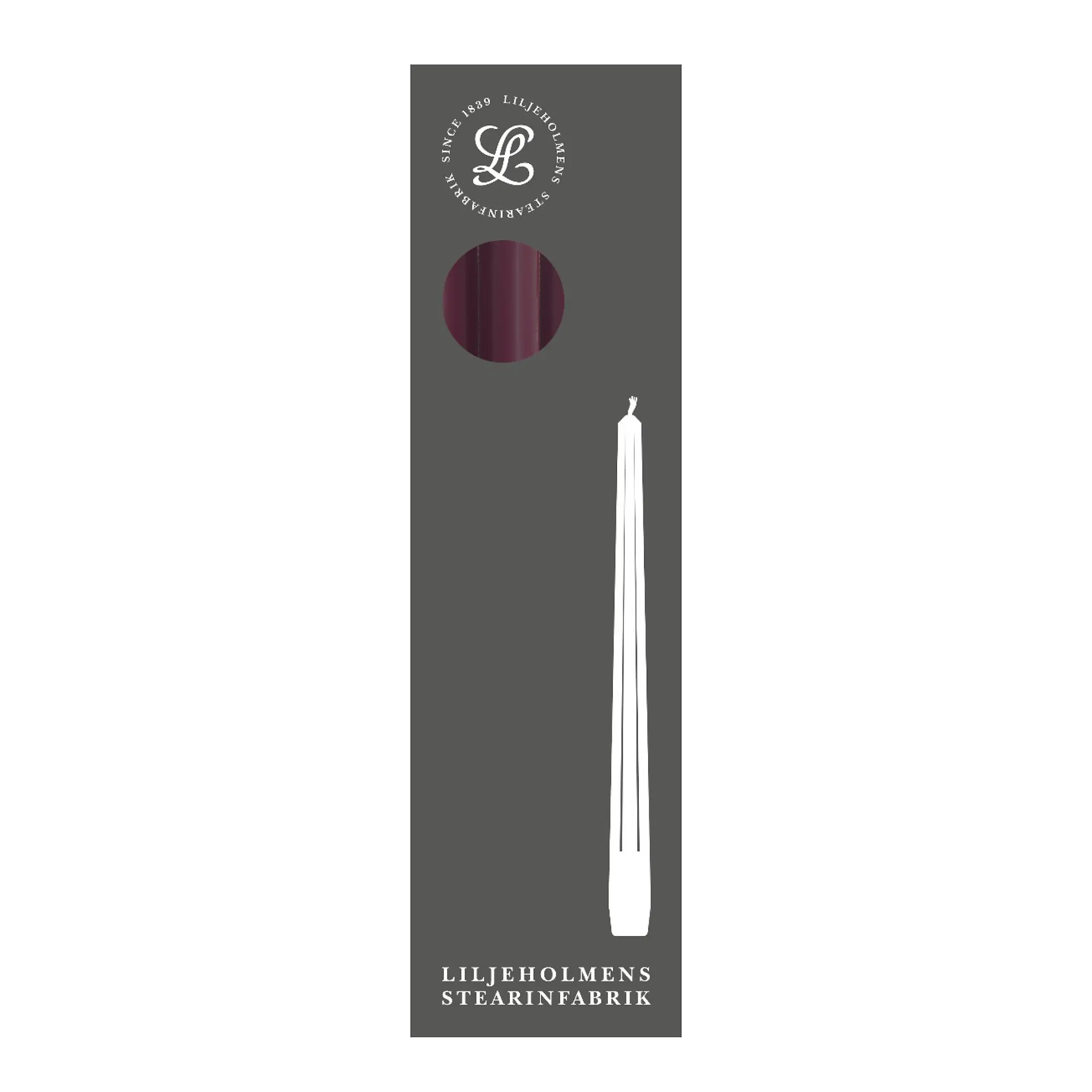 Liljeholmens Prisma stearinljus 28 cm 4-pack vinröd