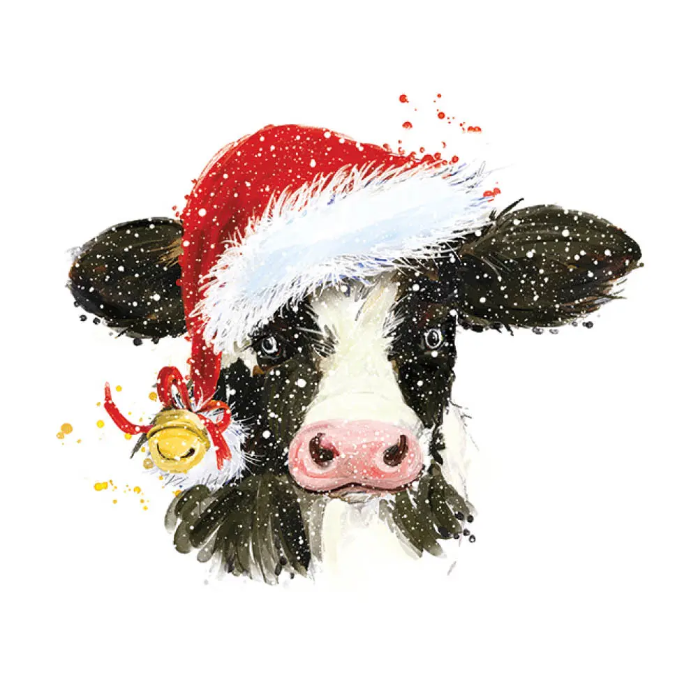Lautasliina 33x33 cm 20 kpl Christmas Cow Bell