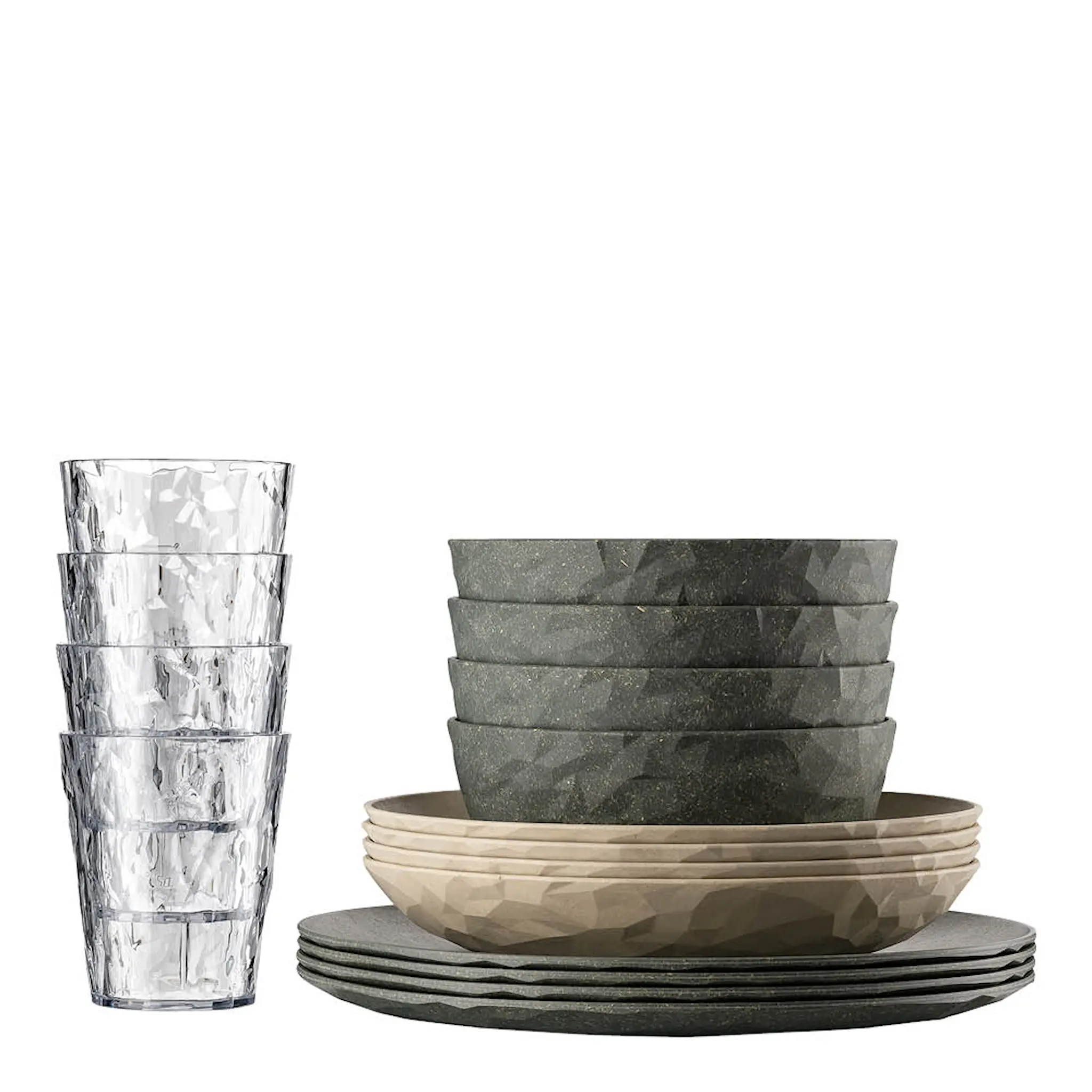 Koziol Club Göteborg Astiasto 16 osaa Tummanharmaa/Beige