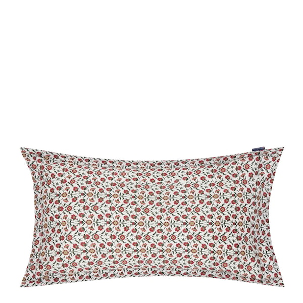 Örngott satin 50x90 cm blommig vit/röd/grön/beige