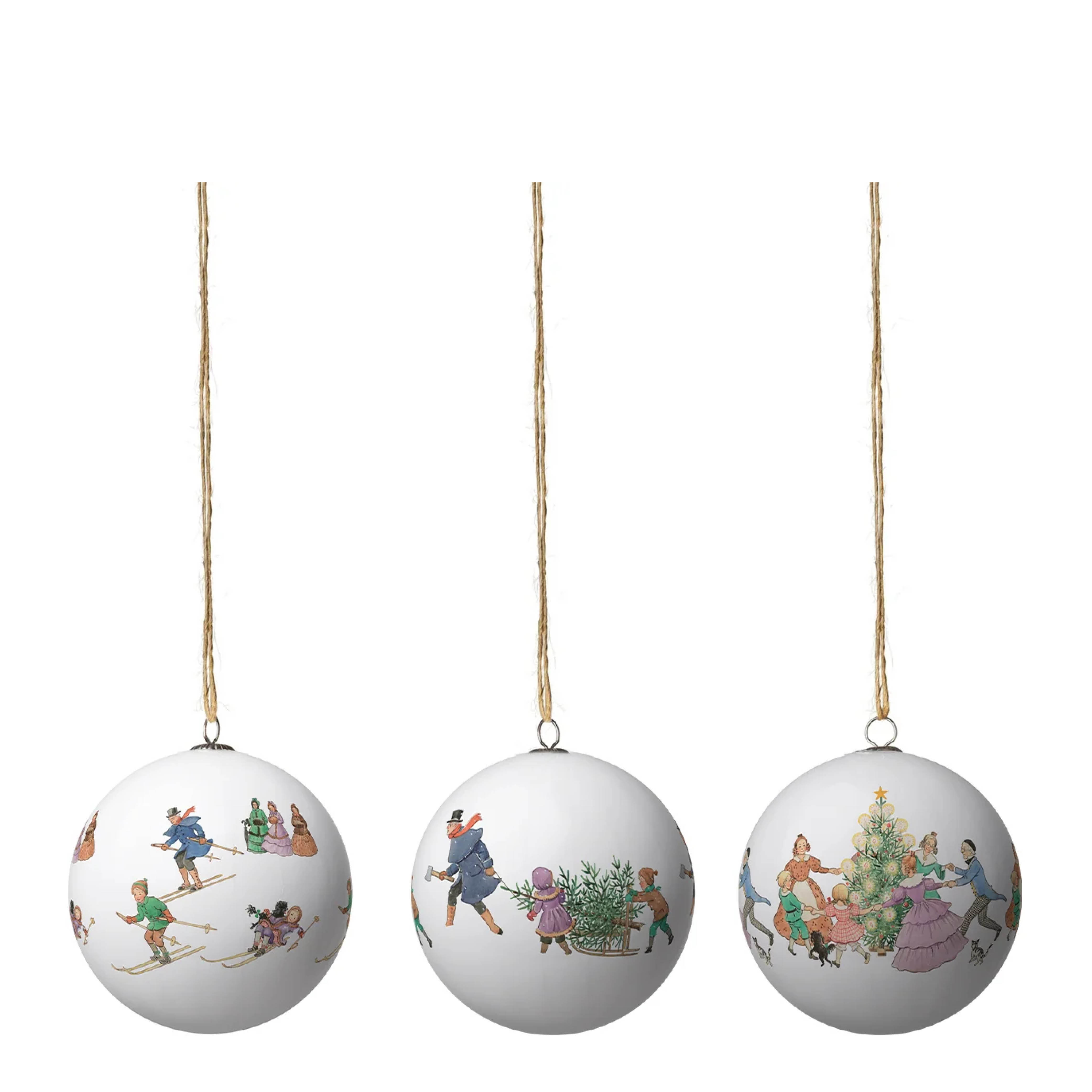 Design House Stockholm Elsa Beskow julekuler 7,5 cm 3 stk Dance around the christmas tree
