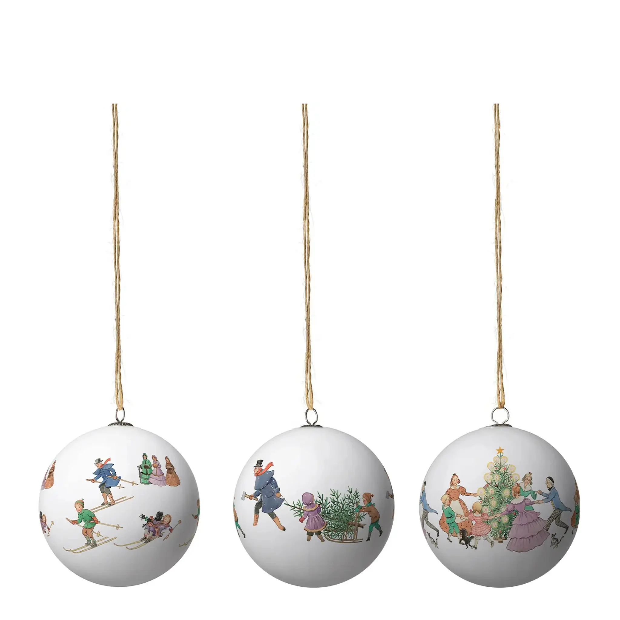 Design House Stockholm Elsa Beskow julekuler 7,5 cm 3 stk Dance around the christmas tree