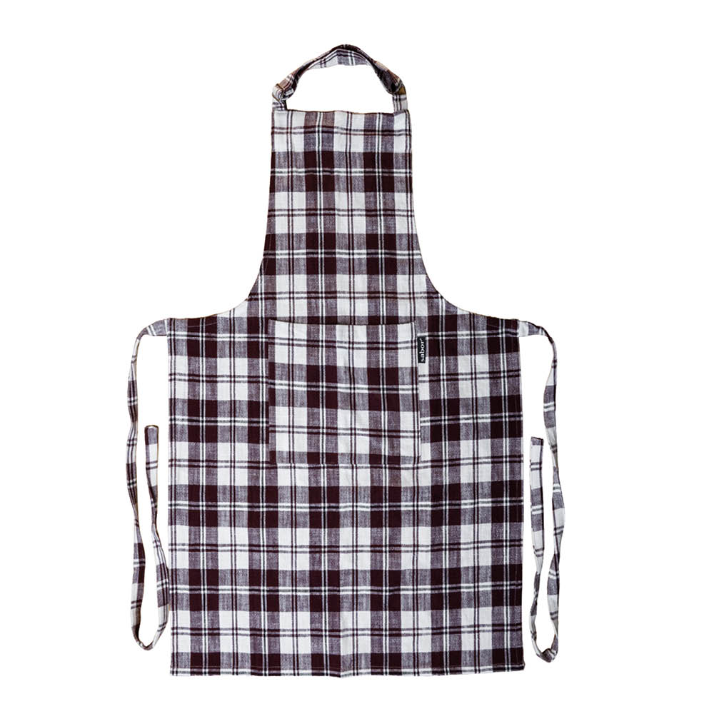 Sabor Home förkläde bomull vinröd/beige/svart