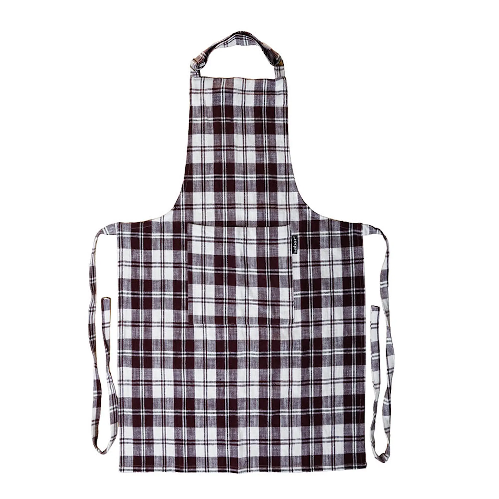 Sabor Home förkläde bomull vinröd/beige/svart
