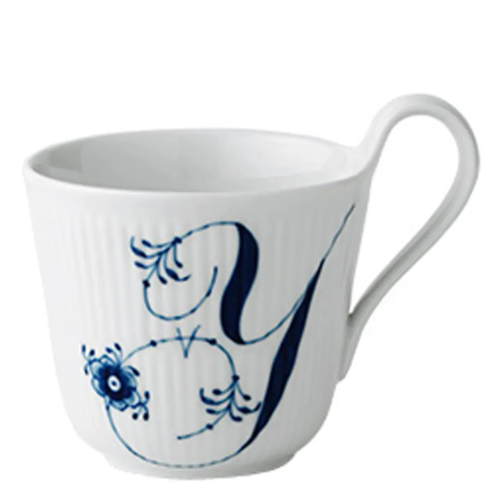 Blue Fluted Alphabet Muki 33 cl Y