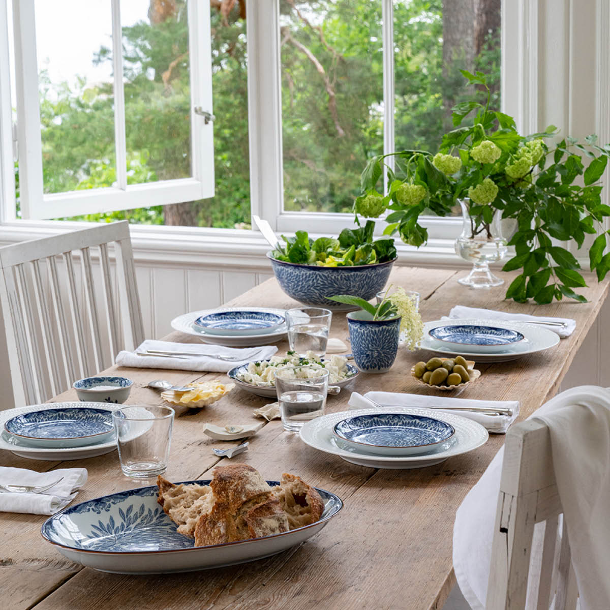 Rörstrand Ostindia Floris Oval serveringsfat 33x22 Blå