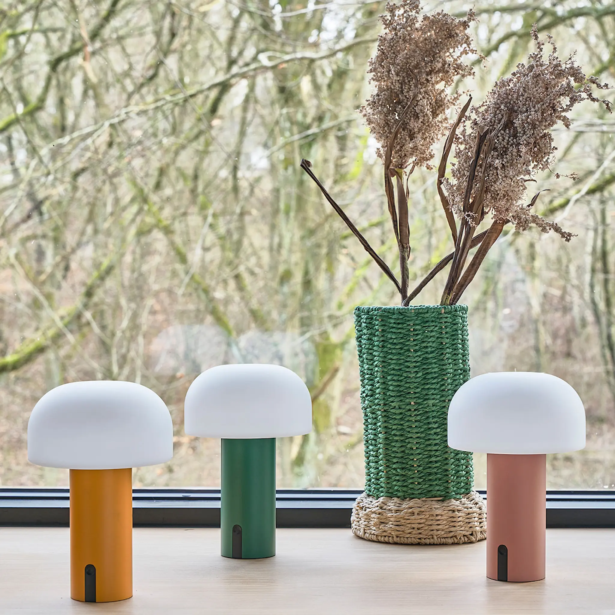 Villa Collection Styles Vas med glasbehållare 28 cm Grön