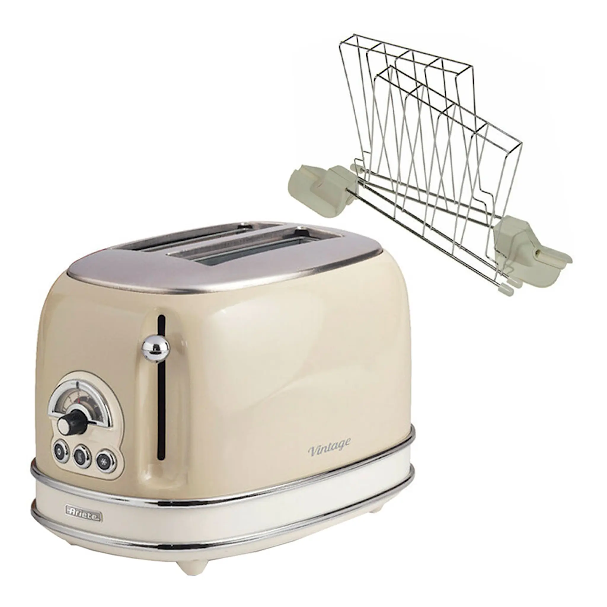 Ariete Vintage Brödrost med toastgaller 2 skivor Beige