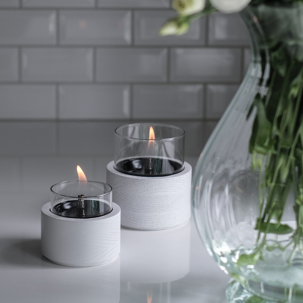 Tenderflame Lotus bordlykt 10 0,15L hvit