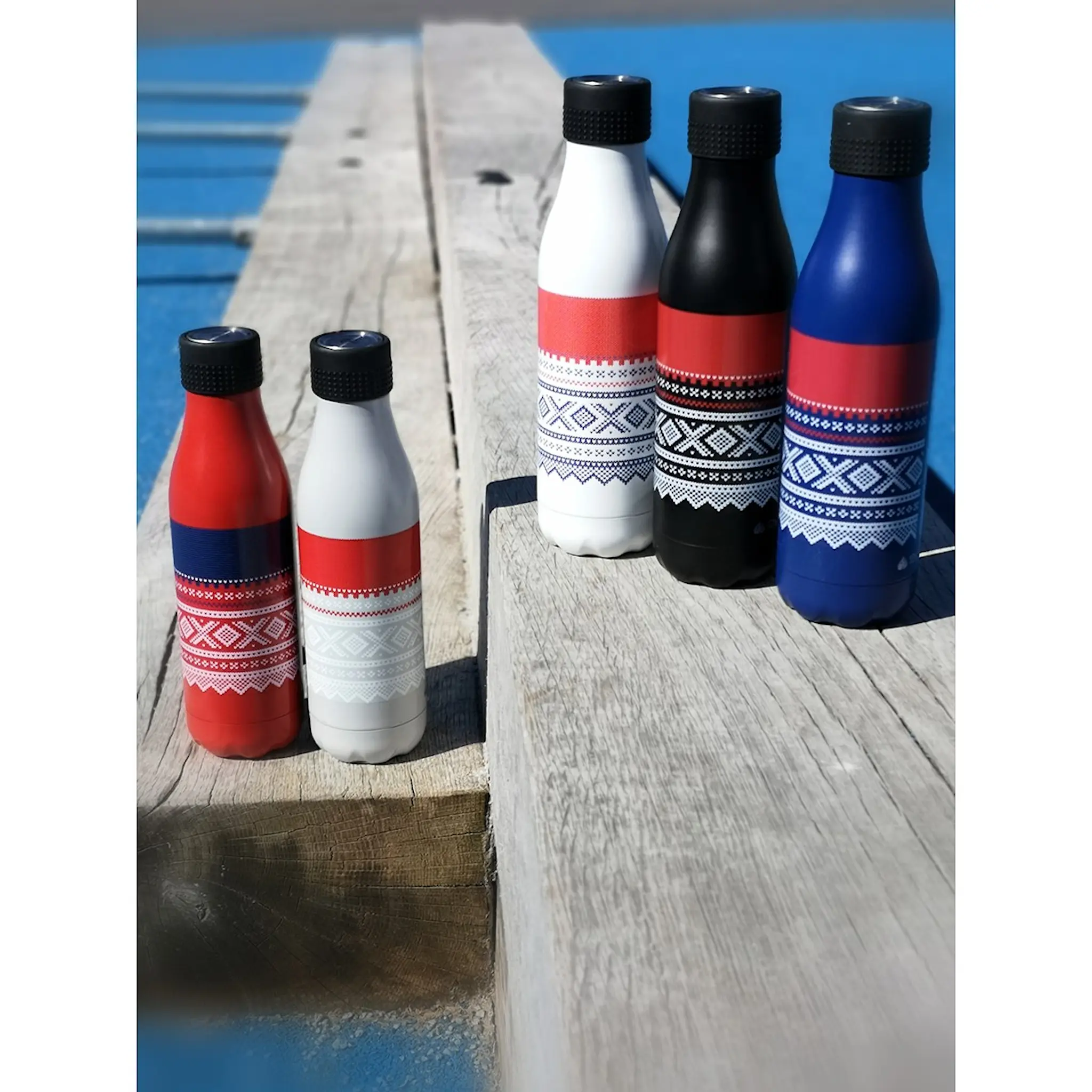 Les Artistes Bottle Up Marius Termoflaska 0,5L Grå/Röd/Vit