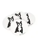 Buster glasunderlägg 9x9 cm 4-pack vit/svart