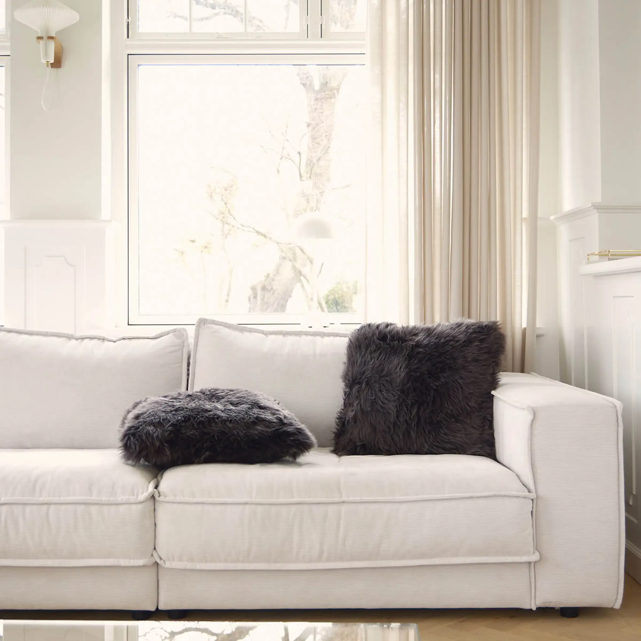 Natures Collection Tyynynpäällinen New Zealand lampa 40x40 cm suklaa