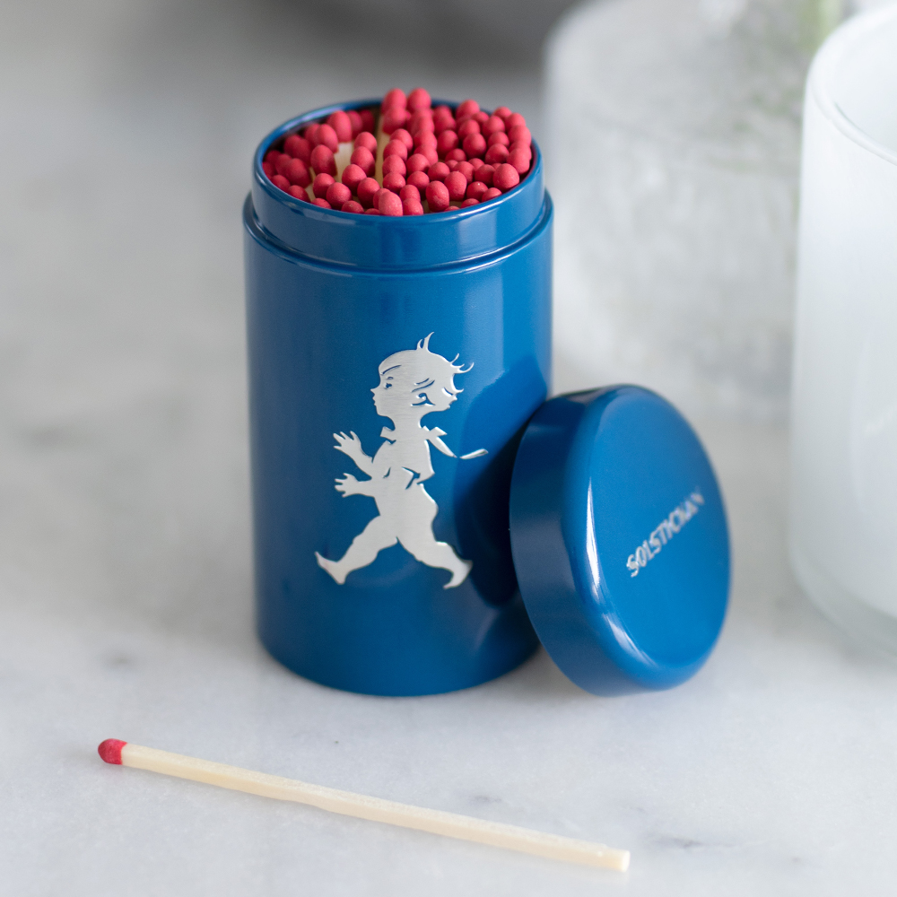 SOLSTICKAN Fyrstikker i boks blå