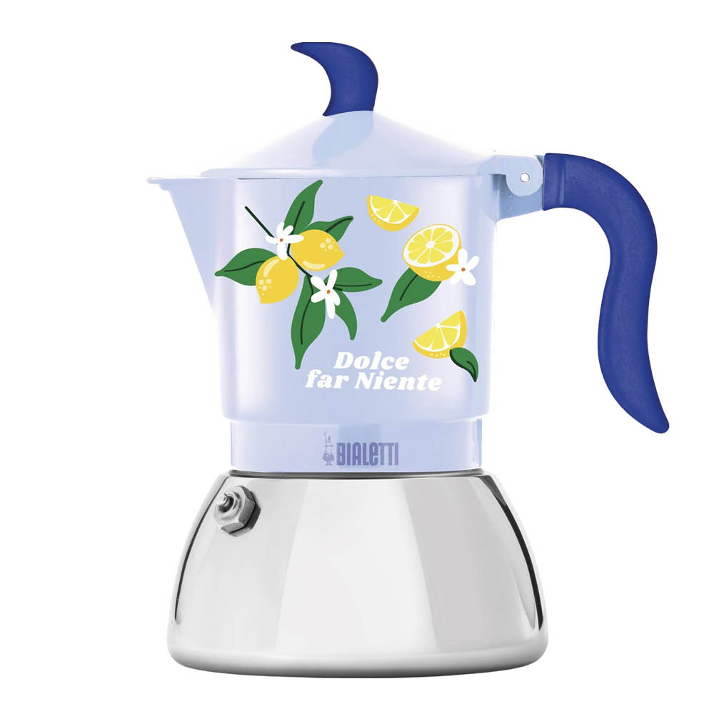 Bialetti Mercato Della Frutta espressokanne 4 kopper induksjon lys blå