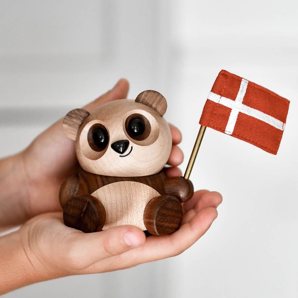 FableWood Chi Chi panda träfigur 8 cm valnöt/lönn