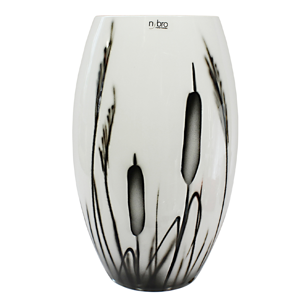 Nybro Crystal Kaveldun Vas 20 cm Vit