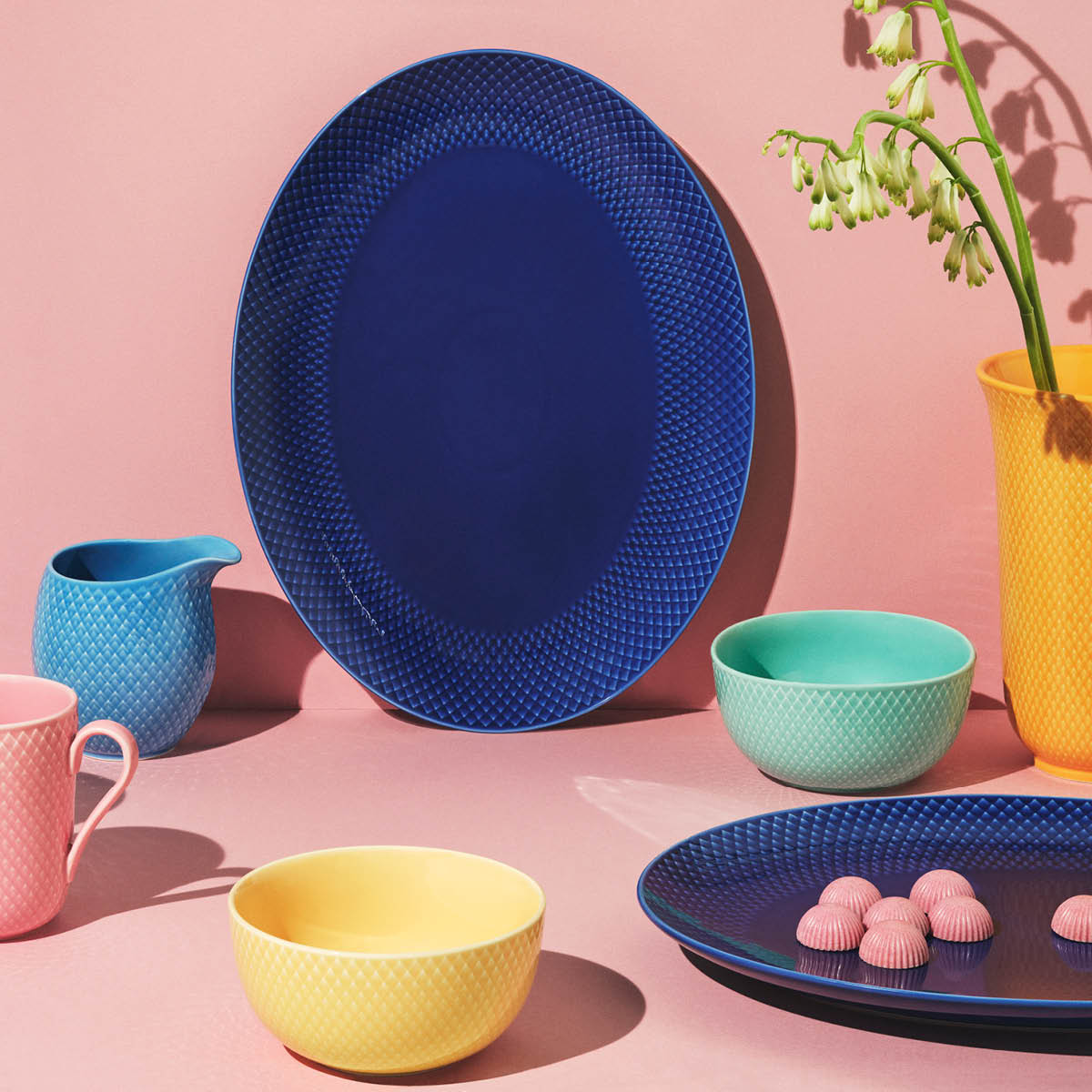 Lyngby Porcelæn Rhombe Color skål 13 cm sand