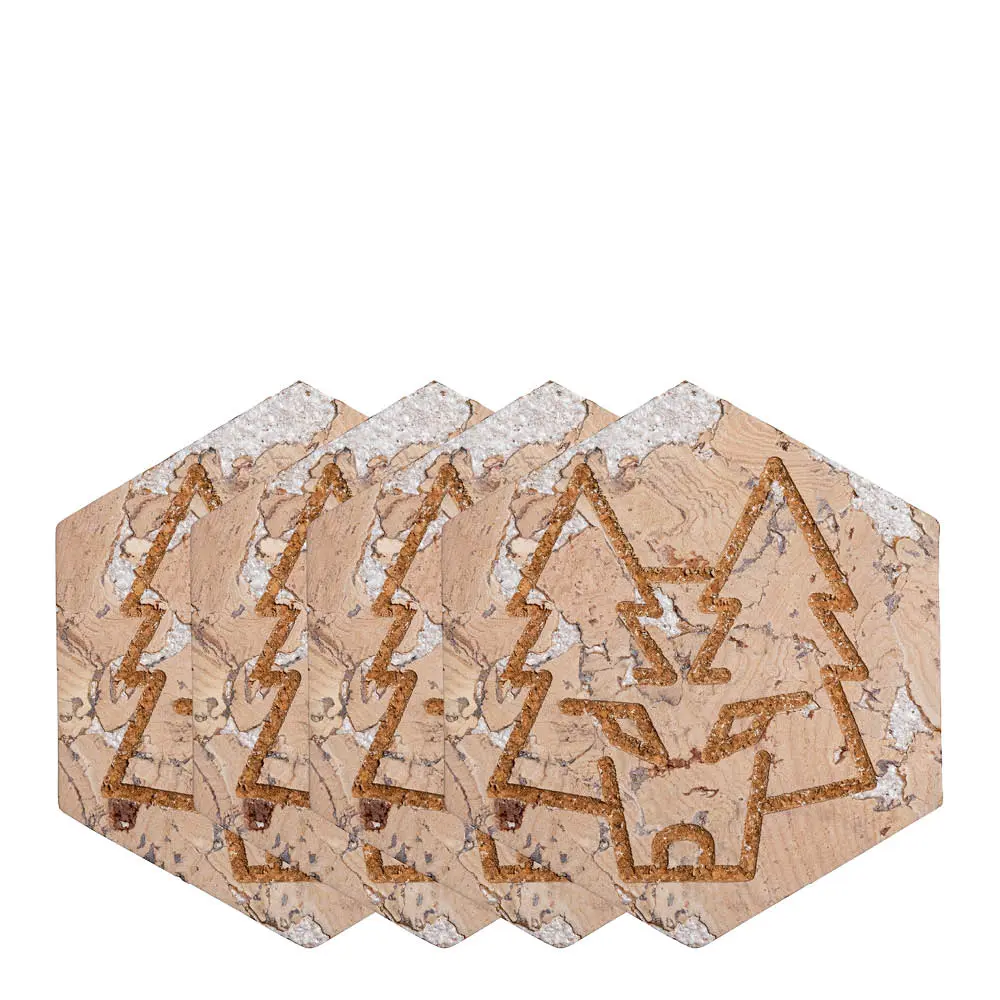 BAS glassbrikke 10 cm 4 stk kork