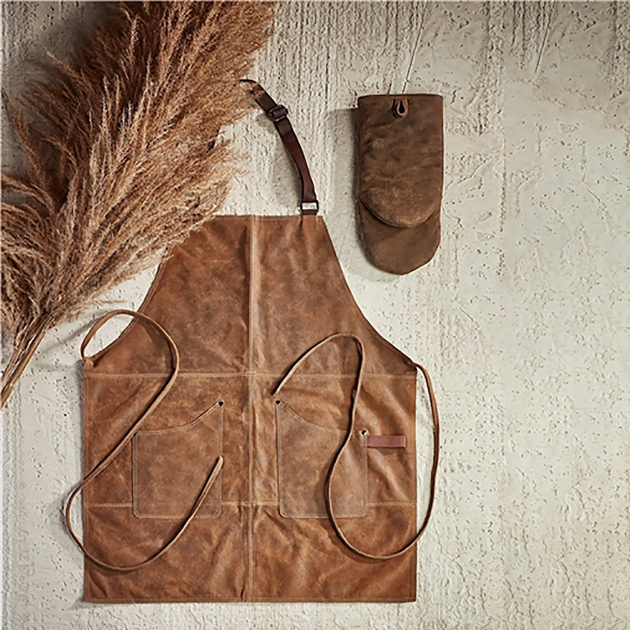 Scandinavian Home Vintage Esiliina Nahka/Ruskea