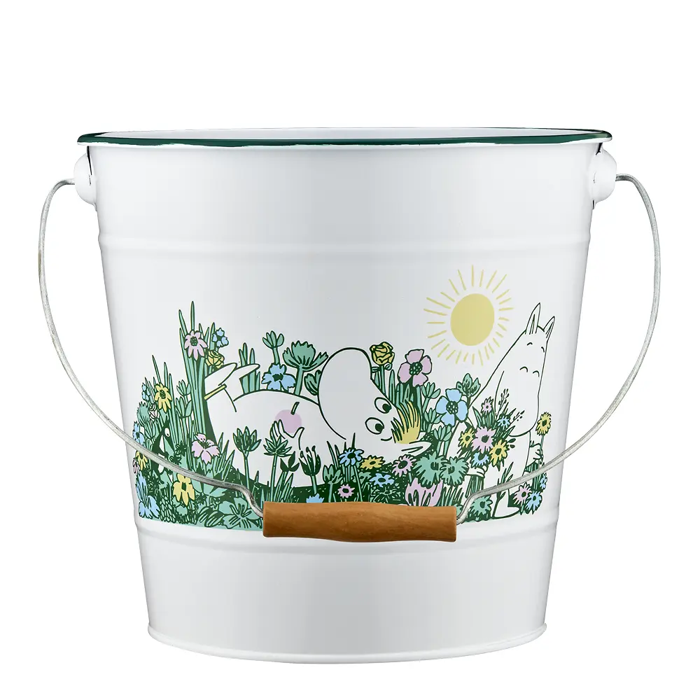 Mummi bøtte 10L i hagen hvit