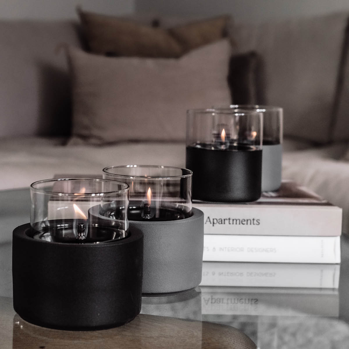 Tenderflame Lilly bordlykt 12 0,25L mørk grå