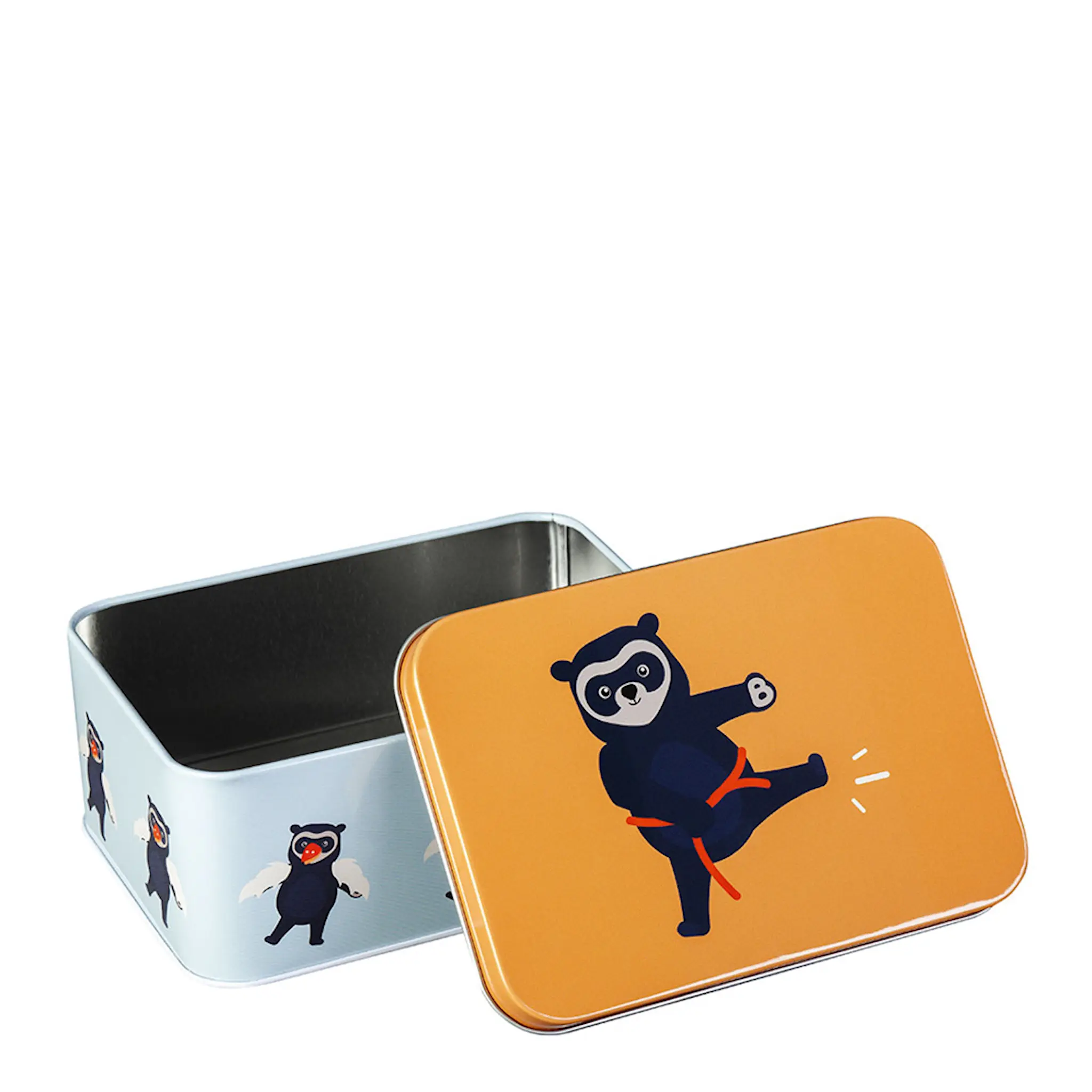 Blafre Brillebjörn matlåda / förvaringslåda plåt 10x14 cm orange/ljusblå