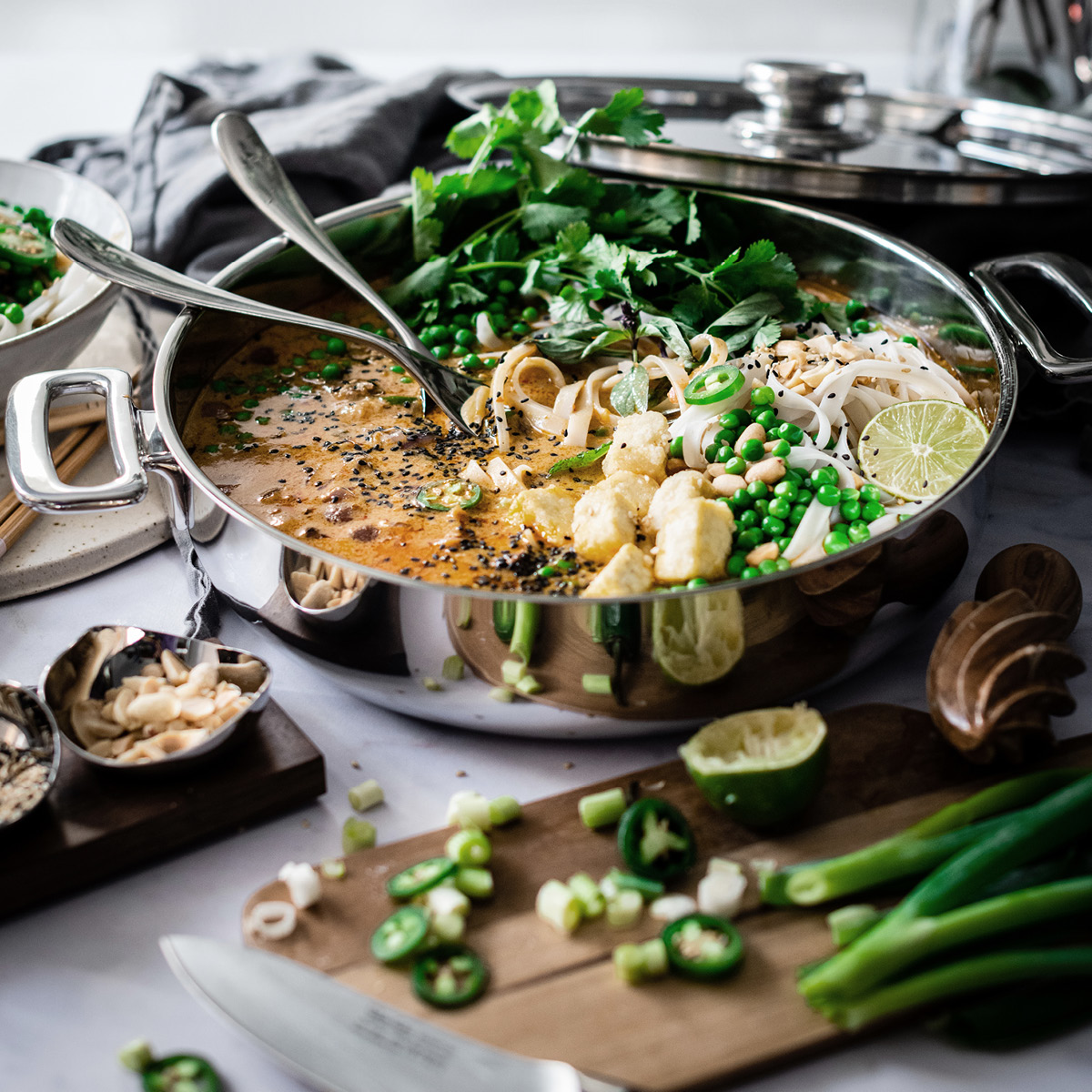 Robert Welch Drift Pinch Pot Set 2 skålar med 1 bricka stål/valnöt