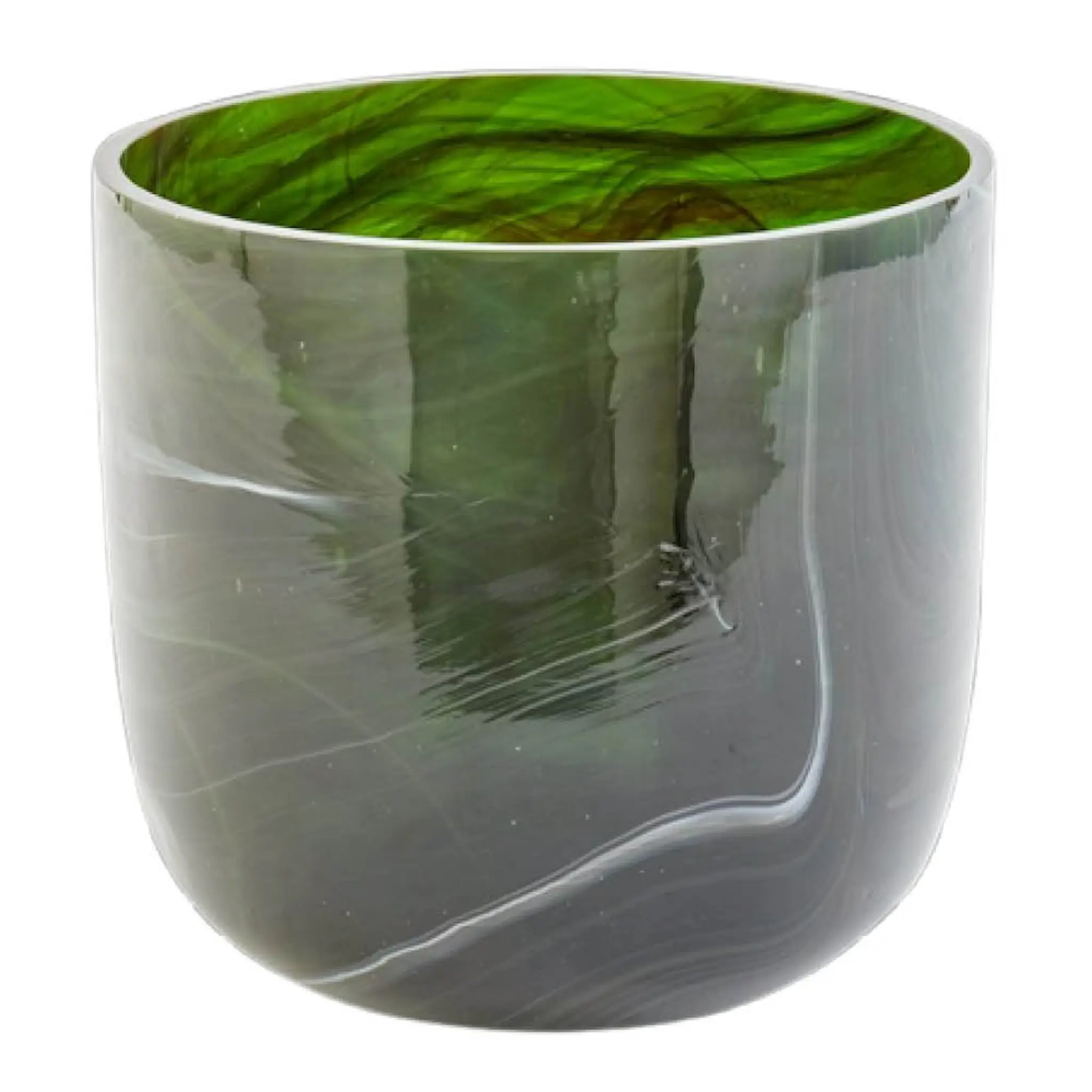 Pols Potten Marbled vase i marmorert glass S 15,5 cm mørkegrønn