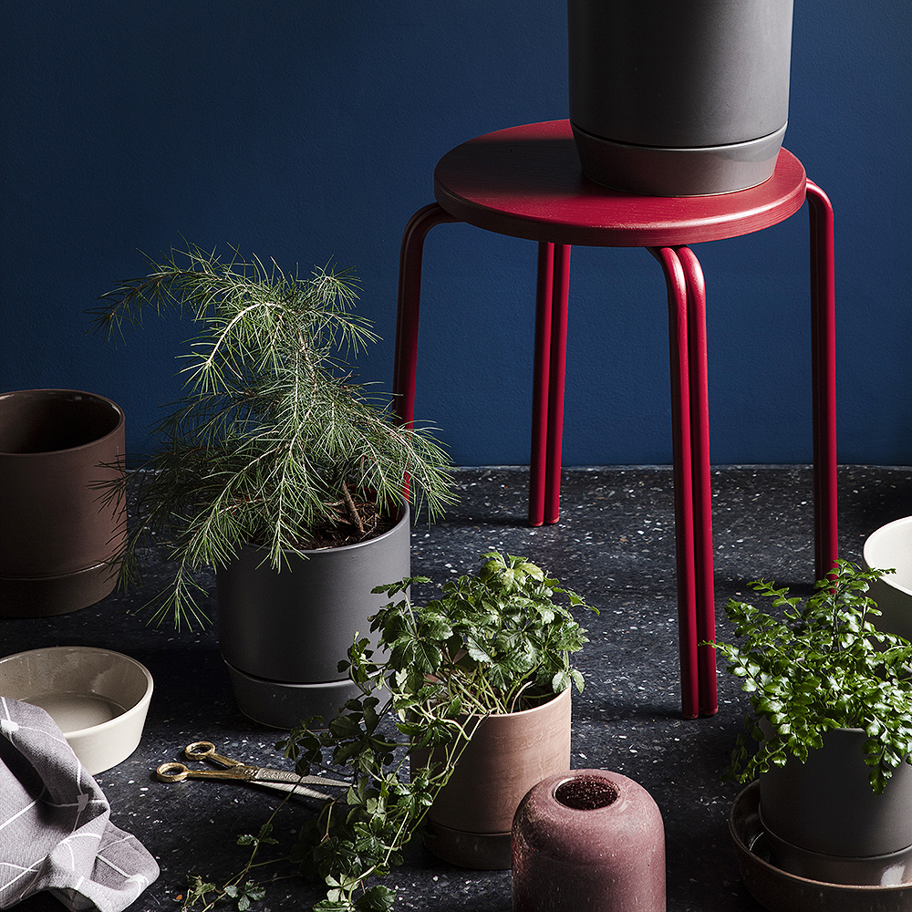 Broste Copenhagen Polaris Kruka med Fat 14x17 cm Blågrå