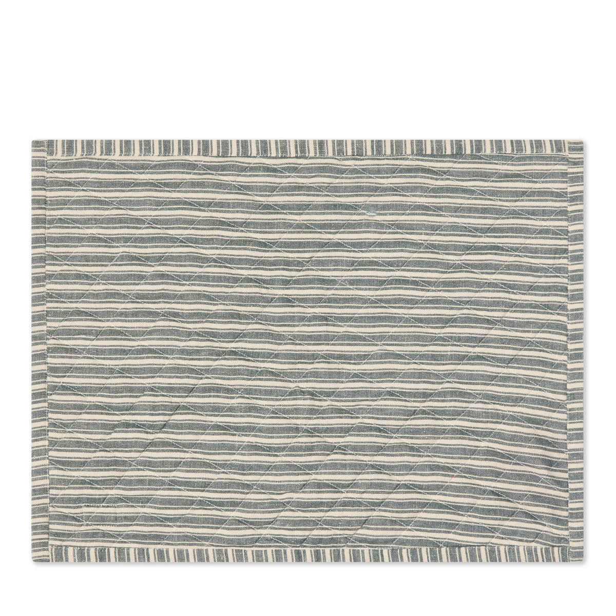 Lexington Dubbelsidig bordstablett quiltad linne/bomull 35x45 cm grön/ljusbeige/röd