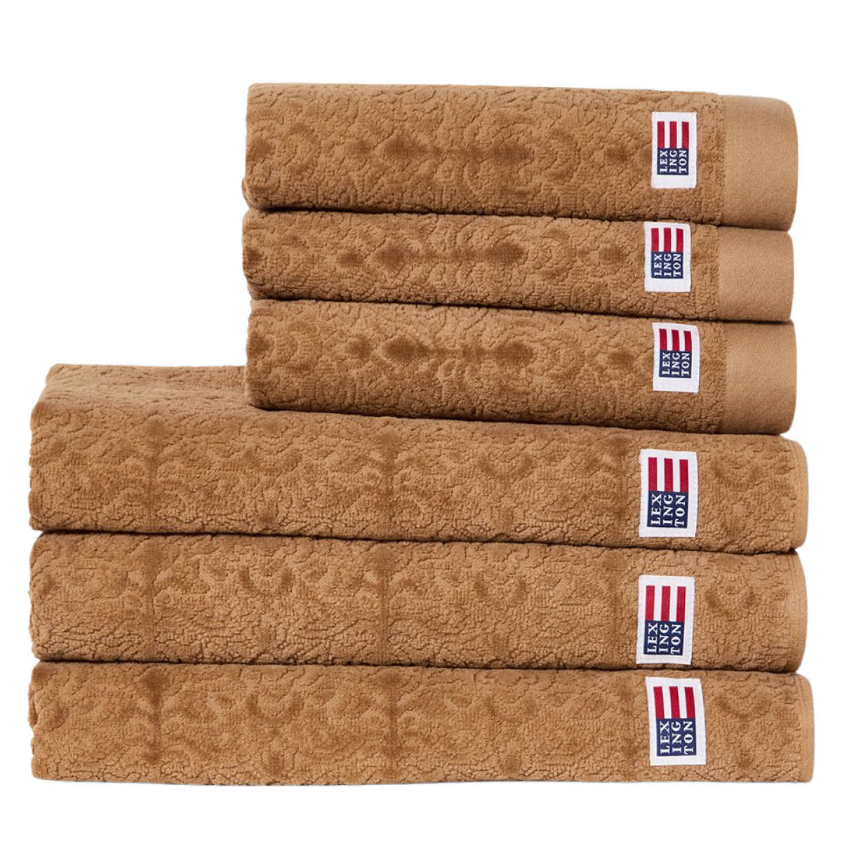 Lexington Velour jacquard ornament håndkle 100x150 cm fudge