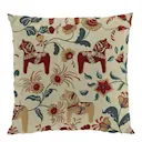 Leksand kuddfodral 32x40 cm beige/röd