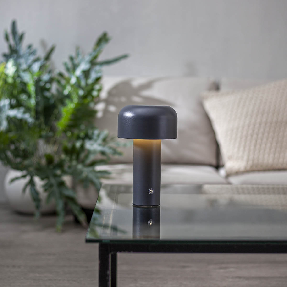 Star Trading Bobby bordlampe 803-01 21,5 cm grå