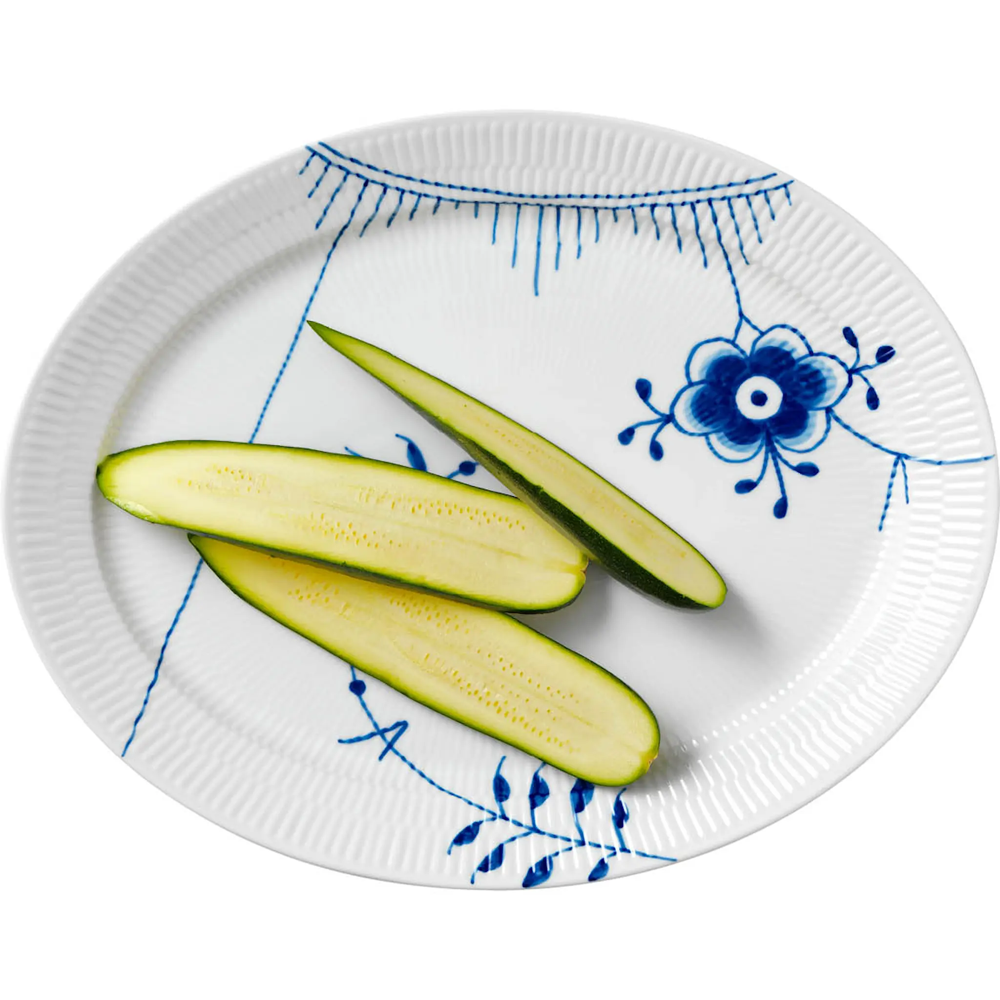 Royal Copenhagen Blue Fluted Mega Fat oval 34,5 cm dekor nr 2