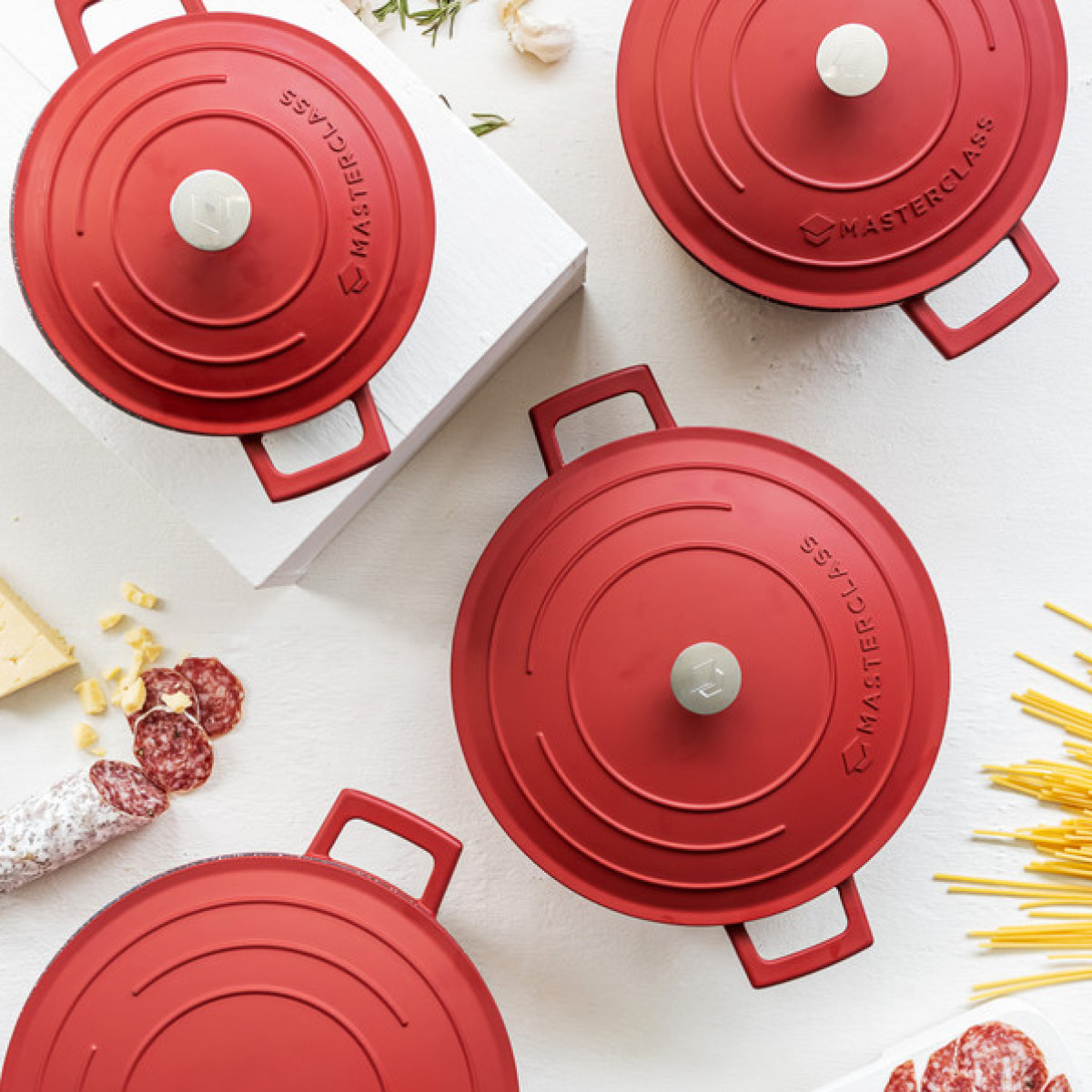 MasterClass Cast Aluminium Matala Pata 4 L Punainen