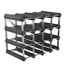 Vinställ 16 flaskor monterad svart