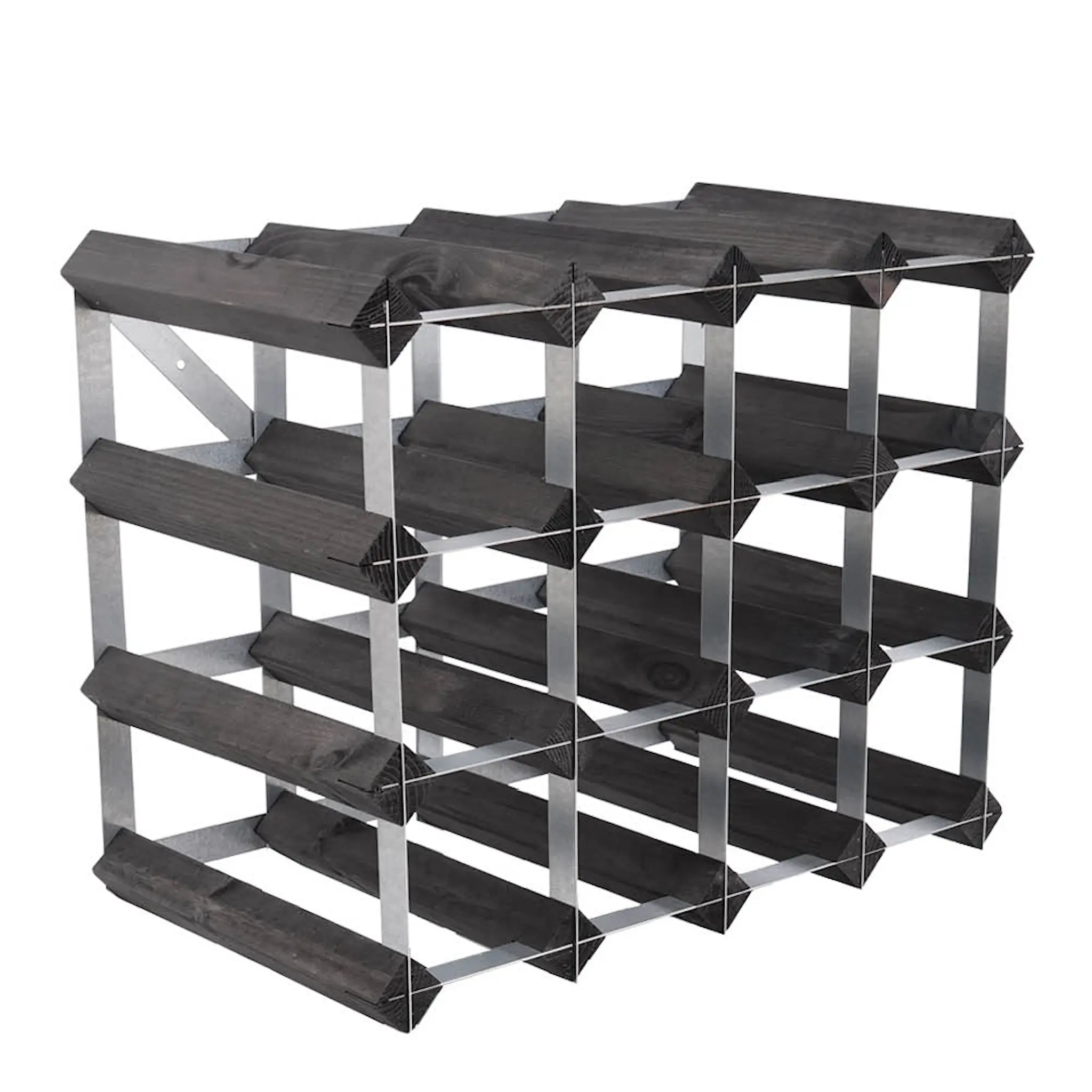 Traditional Wine Rack Vinställ 16 flaskor monterad svart