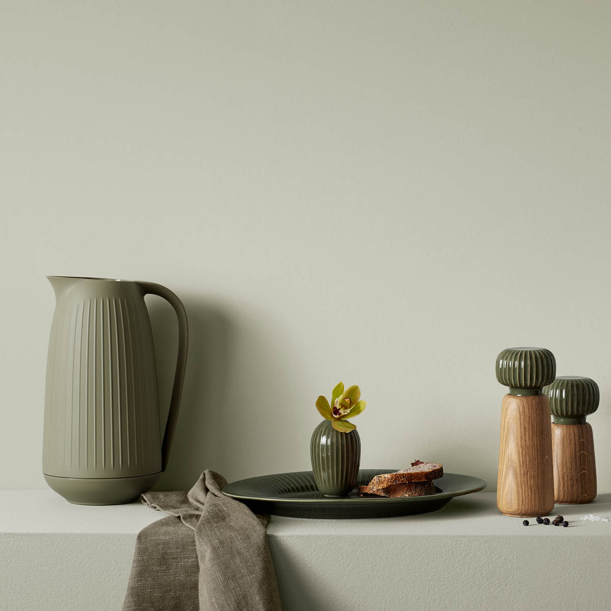 Kähler Hammershøi oval skål 28,5x22,5 cm grønn