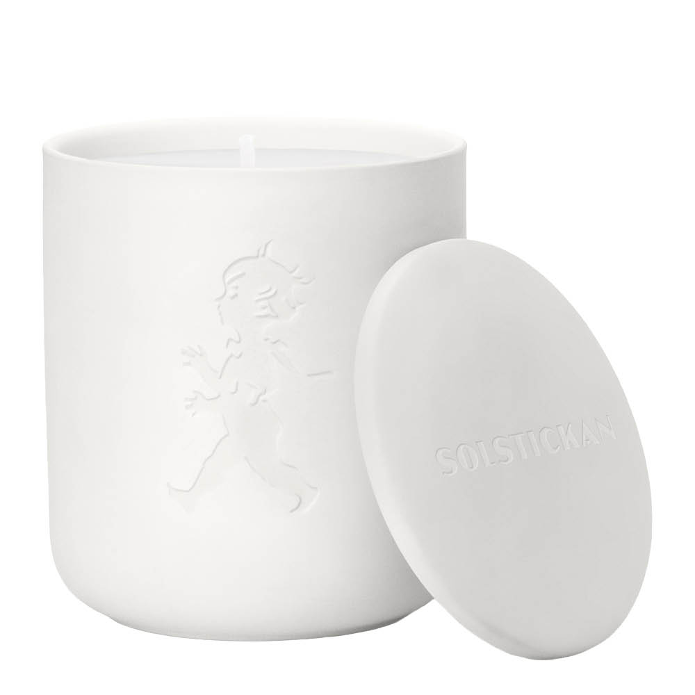 SOLSTICKAN Duftlys i keramikk 9×7,5 cm hvit (sitrus)