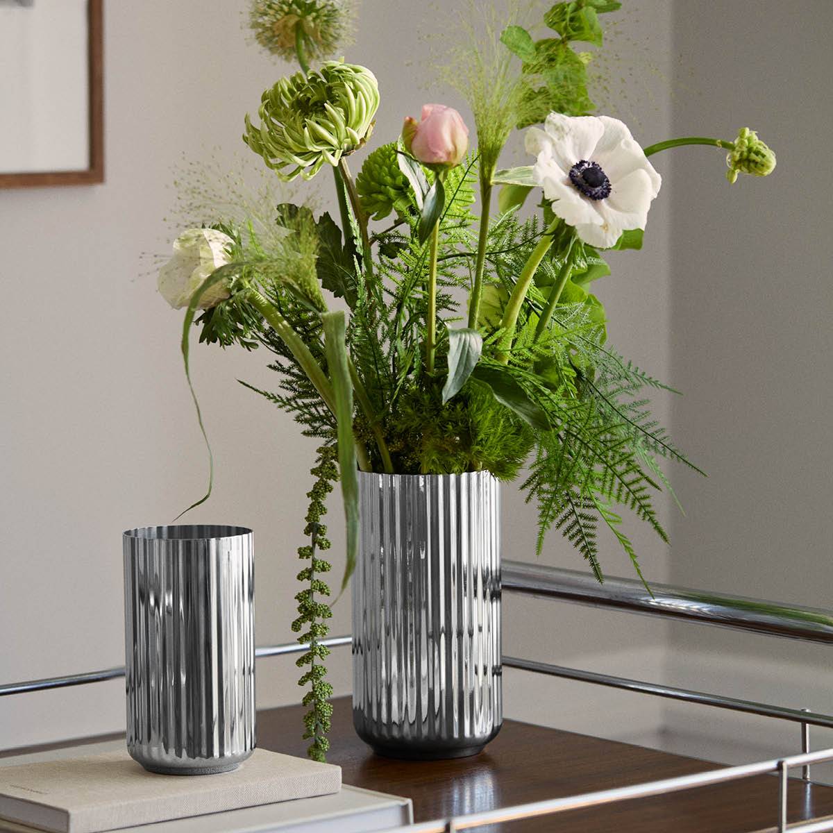 Lyngby Porcelæn Vas 20,5 cm rostfritt stål