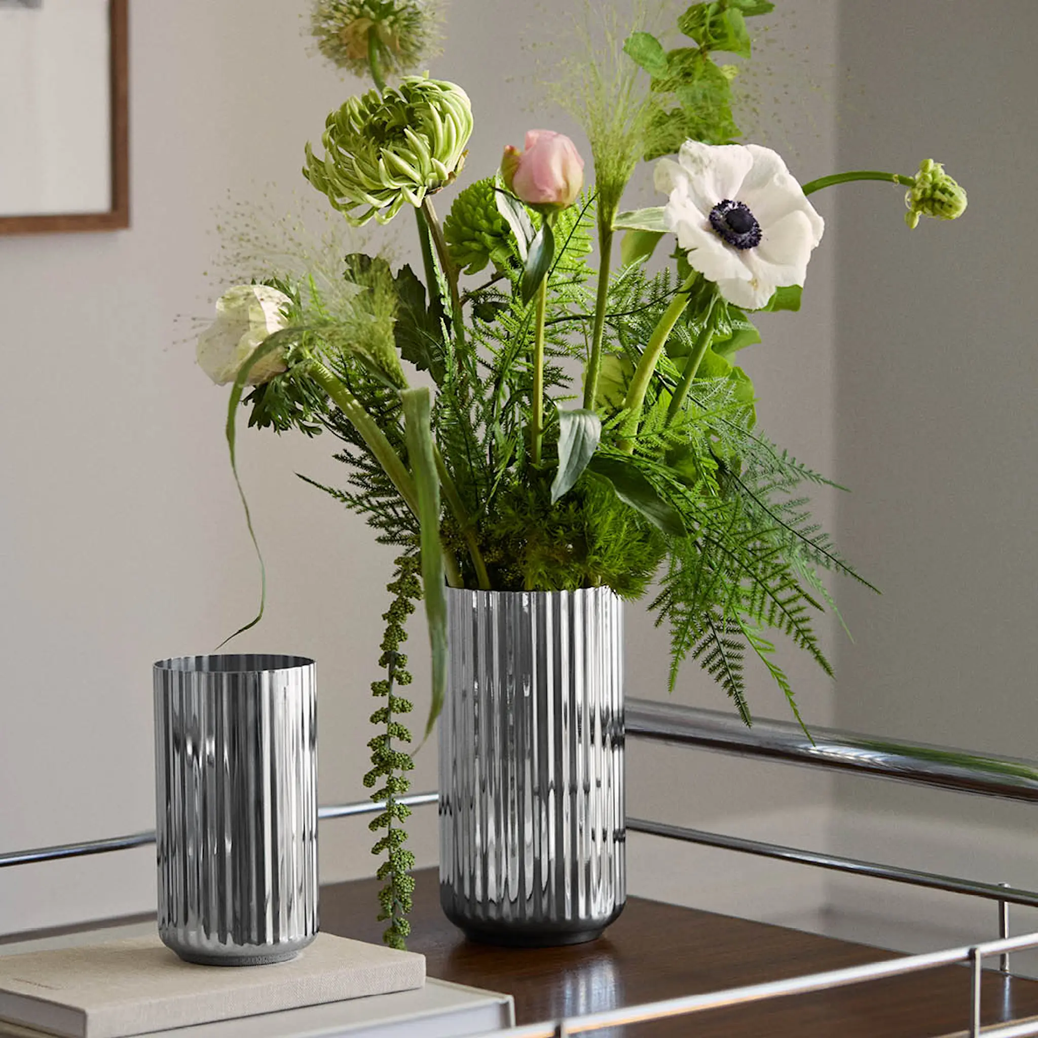 Lyngby Porcelæn Vas 20,5 cm rostfritt stål