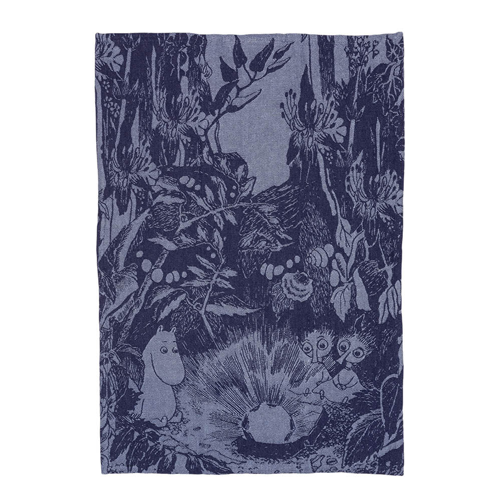 Moomin Arabia Muumi Keittiöpyyhe 45x65 cm Lumottu metsä Sininen
