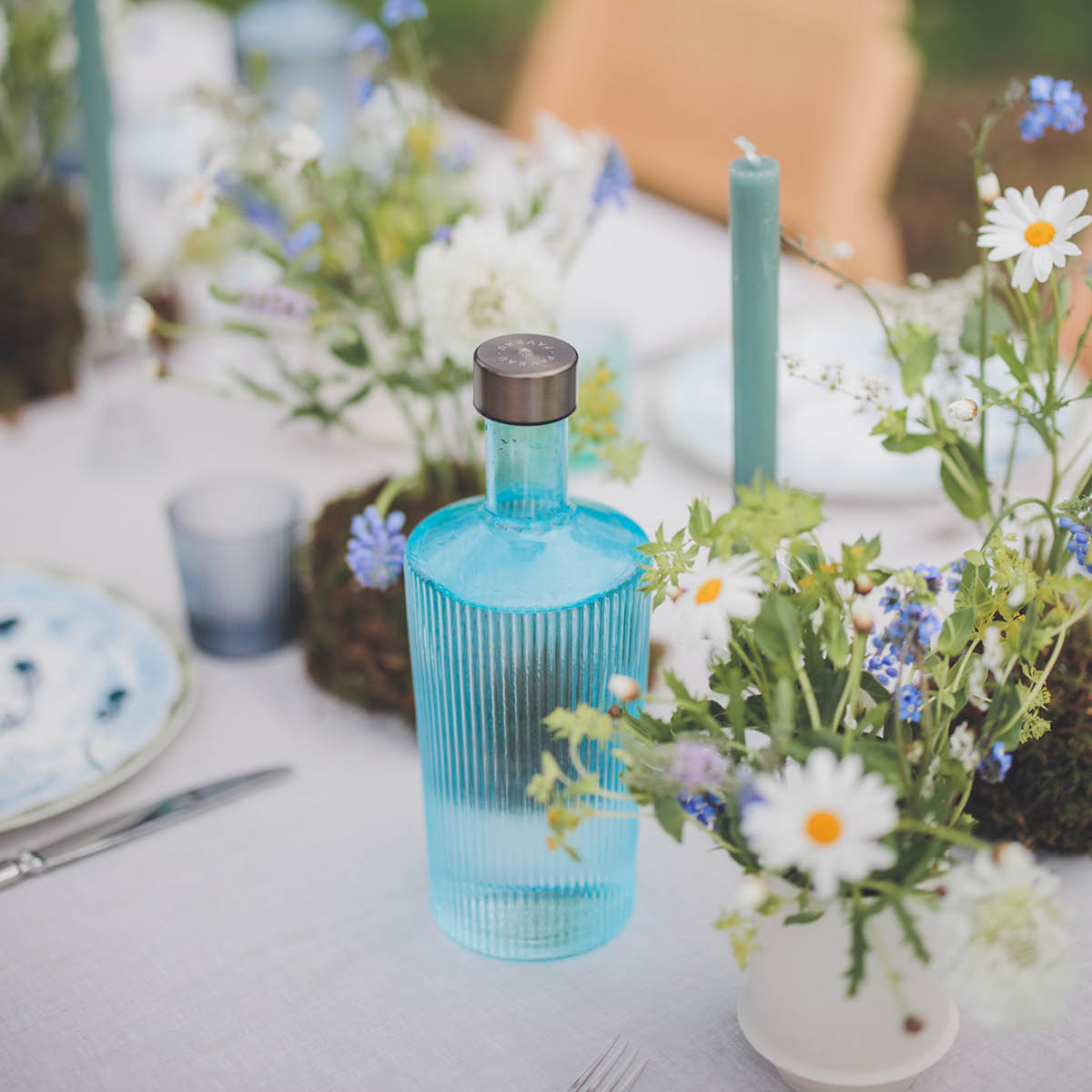 Paveau Ribbed Elegance flaska Lucky 1,25 L turkos