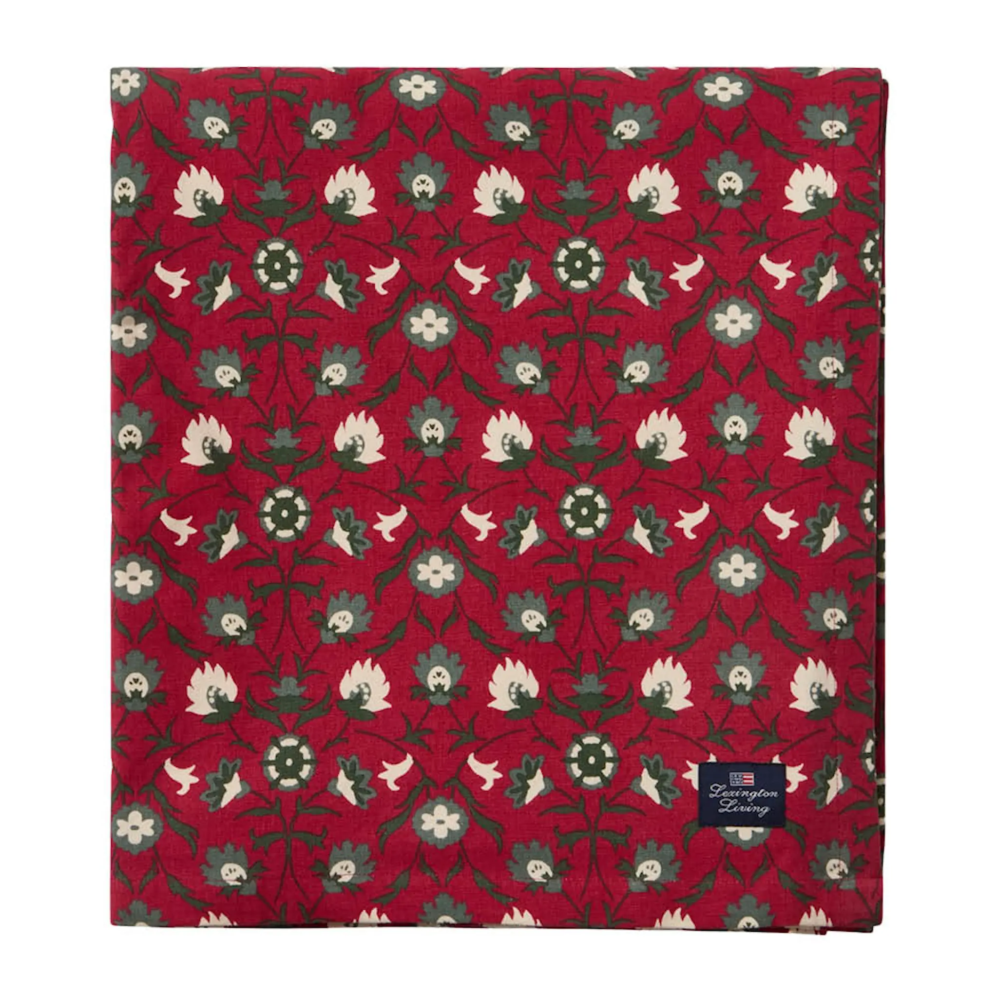 Lexington Duk bomull 150x350 cm blommig röd/beige/grön