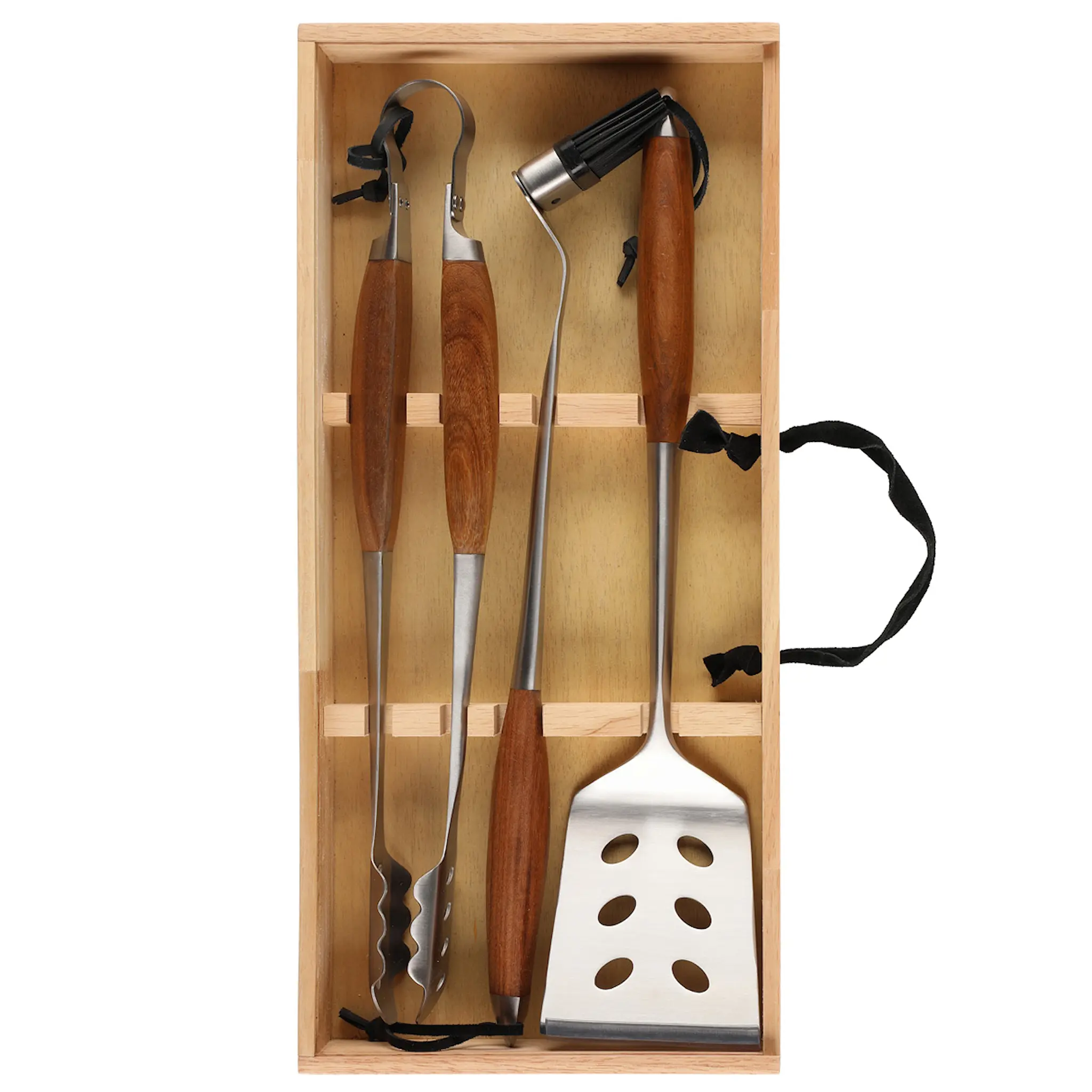 Mustang Grillverktyg set i trälåda 3 delar