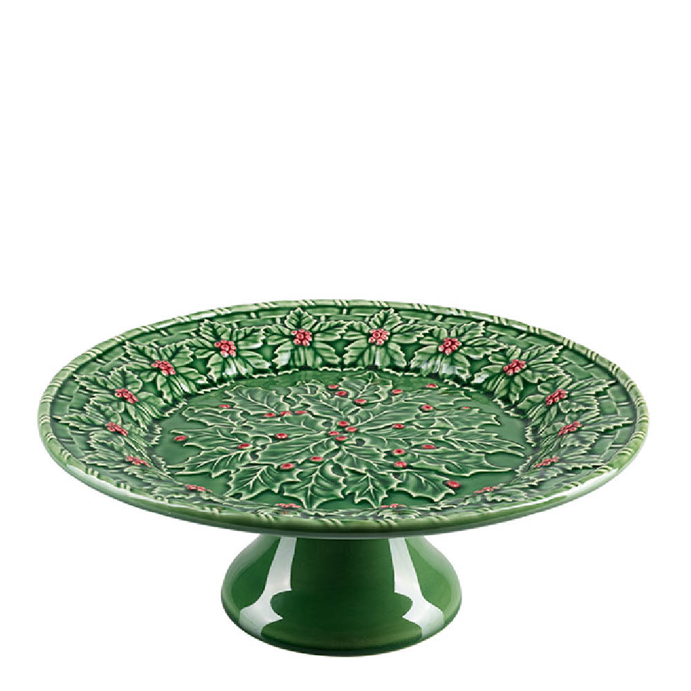 Bordallo Pinheiro Holly kakefat 34 cm grønn
